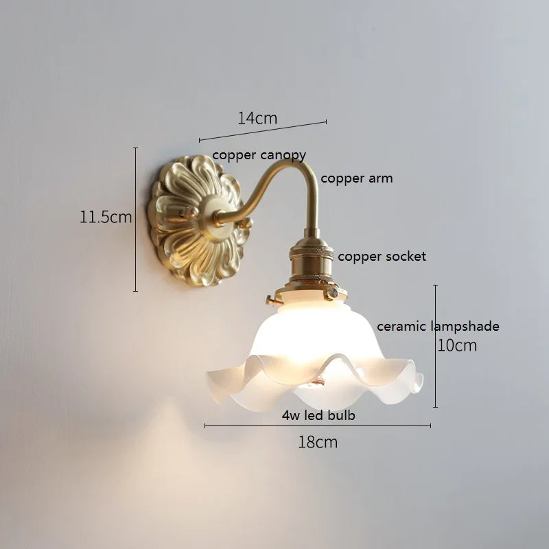Axyaa Clear Glass LED Wall Sconce, Up Down Bedroom Mirror Light