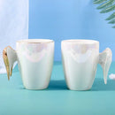Axyaa Angel Wings Ceramic Mug with Gold Handle - White, 380ml