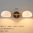 Axyaa Gold Brass Wall Light With Wood Sconce, E27 Bulb, White Ceramics