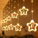 Axyaa LED Christmas String Lights Star Santa Claus Decoration for Bedroom Living Room