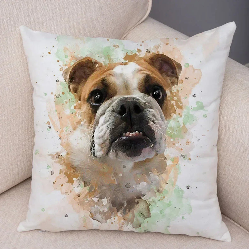Axyaa Watercolor Dog Pillow - Cozy Pet Animal Pillow for Home Sofa