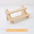 Axyaa Wood Jewelry Display Stand with Card Slot for Earrings, Necklaces, Rings