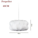 Axyaa White Fabric Lantern LED Pendant Chandelier for Modern Living Spaces
