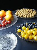 Axyaa Round Handmade Gold Border Glass Fruit Plate