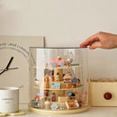 Axyaa Doll Storage Display Rack: Dustproof 360° Rotation Showcase for Action Figures