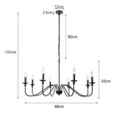 Axyaa Modern Luxe Iron Chandelier for Living, Kitchen, Dining, Bedroom & Study Rooms
