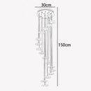 Axyaa Modern Crystal Chandelier Ring LED Light - Chrome Luxury Staircase Lobby Lamp