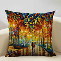 Axyaa Ocean Landscape Flower Sofa Cushion Cover Linen Pillowcase Home Decor