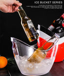 Axya Acrylic White Ice Bucket with Handle for Champagne, Wine, Beer Party