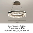 Axyaa LED Crystal Pendant with Black & White Ring Design for Modern Minimalist Home Lighting