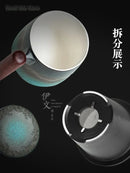 Axyaa Ceramic Retro Coffee Cup Wooden Handle Tea Cup Gift Box CM061