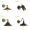 Vintage Industrial Wall Sconces with Switch for Loft Bedroom, E27 Base Light