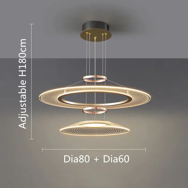 Axyaa Aluminum LED Pendant Lamp: Modern, Simple Design for Living & Dining Rooms