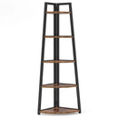 Axyaa Corner Wood Bookshelf Storage Shelves • Tribesigns Bookcase Elegant Rack