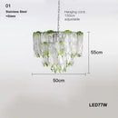 Axyaa Luxury Green Glass Chandelier: Elegant High-end Lighting for Living Room, Bedroom, Hotel
