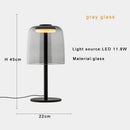 Axyaa Glass Amber Green LED Table Lamp for Luxurious Living Spaces