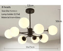 Axyaa Modern Glass Chandelier for Dining Living Room Kitchen Bedroom Lighting