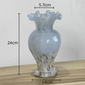 Axyaa Gradient Glass Vase with Artificial Flowers for Desk Decoration