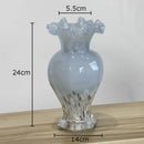 Axyaa Gradient Glass Vase with Artificial Flowers for Desk Decoration