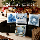 Axyaa Holiday Blue Print Rectangular Pillow Cover for Sofa, Bedroom, Car