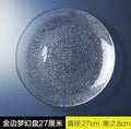 Axyaa Round Handmade Gold Border Glass Fruit Plate