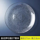 Axyaa Round Handmade Gold Border Glass Fruit Plate