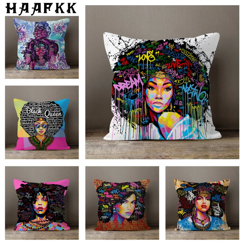 Axyaa Africa Beauty Expression Decorative Velvet Cushion Cover