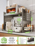 Axyaa Microwave Sliding Shelf Stand with Storage Rack for Home Organization