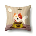 Axyaa Geometric Cat Dog Print Polyester Pillow Cover 45x45cm