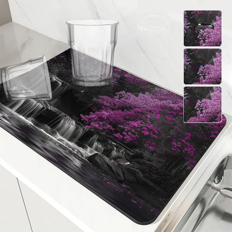 Axyaa Kitchen Drain Pad: Non-slip Heat Resistant Drying Mat for Counters