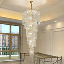 Axyaa Modern Gold Crystal Chandelier LED Lighting Fixture