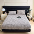 Axyaa Plush Jacquard Velvet Fitted Bed Sheet for Double King Queen Bed