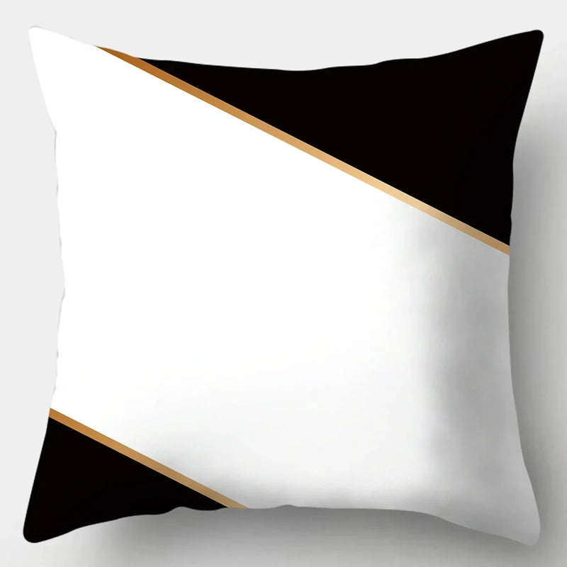 Axyaa Black White Modern Cushion Cover 45x45cm Polyester Decorative Pillow Case