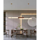 Axyaa Retro Wood Grain Long Strip Chandelier for Bar, Living Room, Office & More