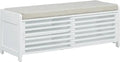 Axyaa Entry Shoe Bench with Cushioned Seat, 2 Drawers & Slatted Shelf