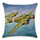 Axyaa Retro Airplane Cartoon Pattern Cushion Cover