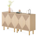 Tribesigns Natural Wood Buffet Cabinet, 59" Freestanding Sideboard by Axyaa