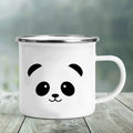 Axyaa Elephant Print Enamel Camping Mug - Creative Handle Drinkware Hiking Cup