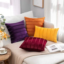 Axyaa Red Green Stripe Velvet Pillow Covers 30x50cm 45x45cm 50x50cm