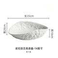 Axyaa High-End Ceramic Fish Soup Plate - Rock Pattern Shell Design
