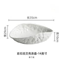 Axyaa High-End Ceramic Fish Soup Plate - Rock Pattern Shell Design