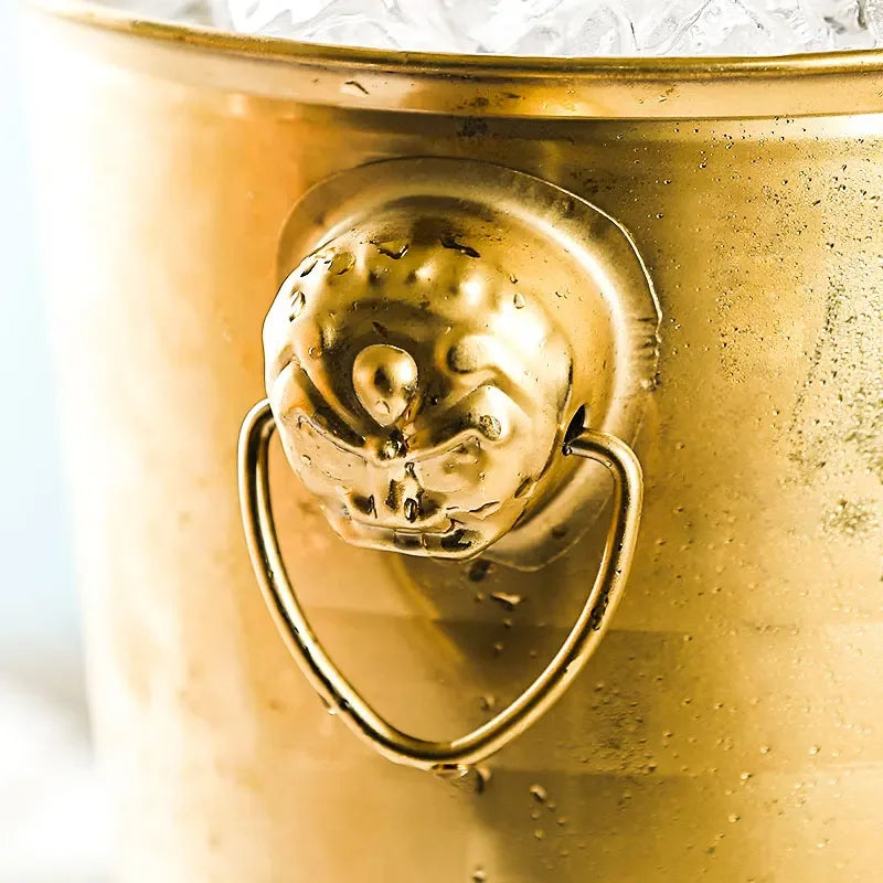 Axya Thick Tiger Head Stainless Steel Ice Bucket for Bar and KTV