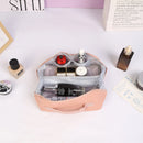 Axyaa Elegant PU Leather Cosmetic Bag: Travel Toiletry Organizer & Makeup Tote