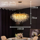 Gold Crystal Ceiling Chandelier for Dining Living Room Luxury by Axyaa
