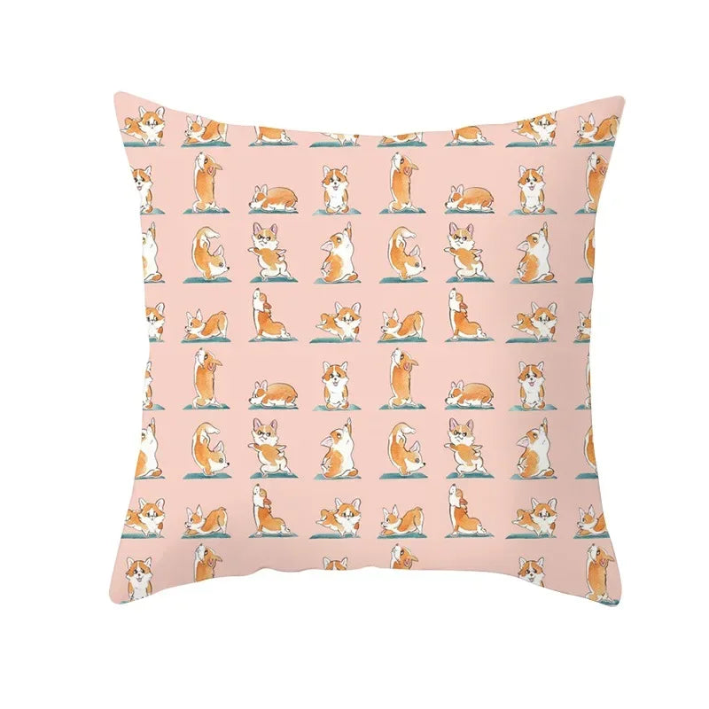 Axyaa Yoga Panda & Avocado Cartoon Animal Throw Pillow Bundle