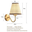 Axyaa Modern Gold Fabric Wall Lamp for Bedroom, Hotel, and TV Background Wall