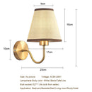 Axyaa Modern Gold Fabric Wall Lamp for Bedroom, Hotel, and TV Background