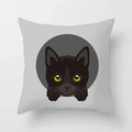 Axyaa Cute Cat Round Head Cushion Cover 45x45cm Polyester Pillowcase Square
