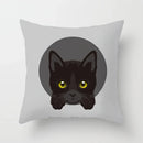 Axyaa Cute Cat Round Head Cushion Cover 45x45cm Polyester Pillowcase Square