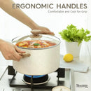 Axyaa Non-stick Soup Pot with Induction Cooking and Double-battery Wood Handle
